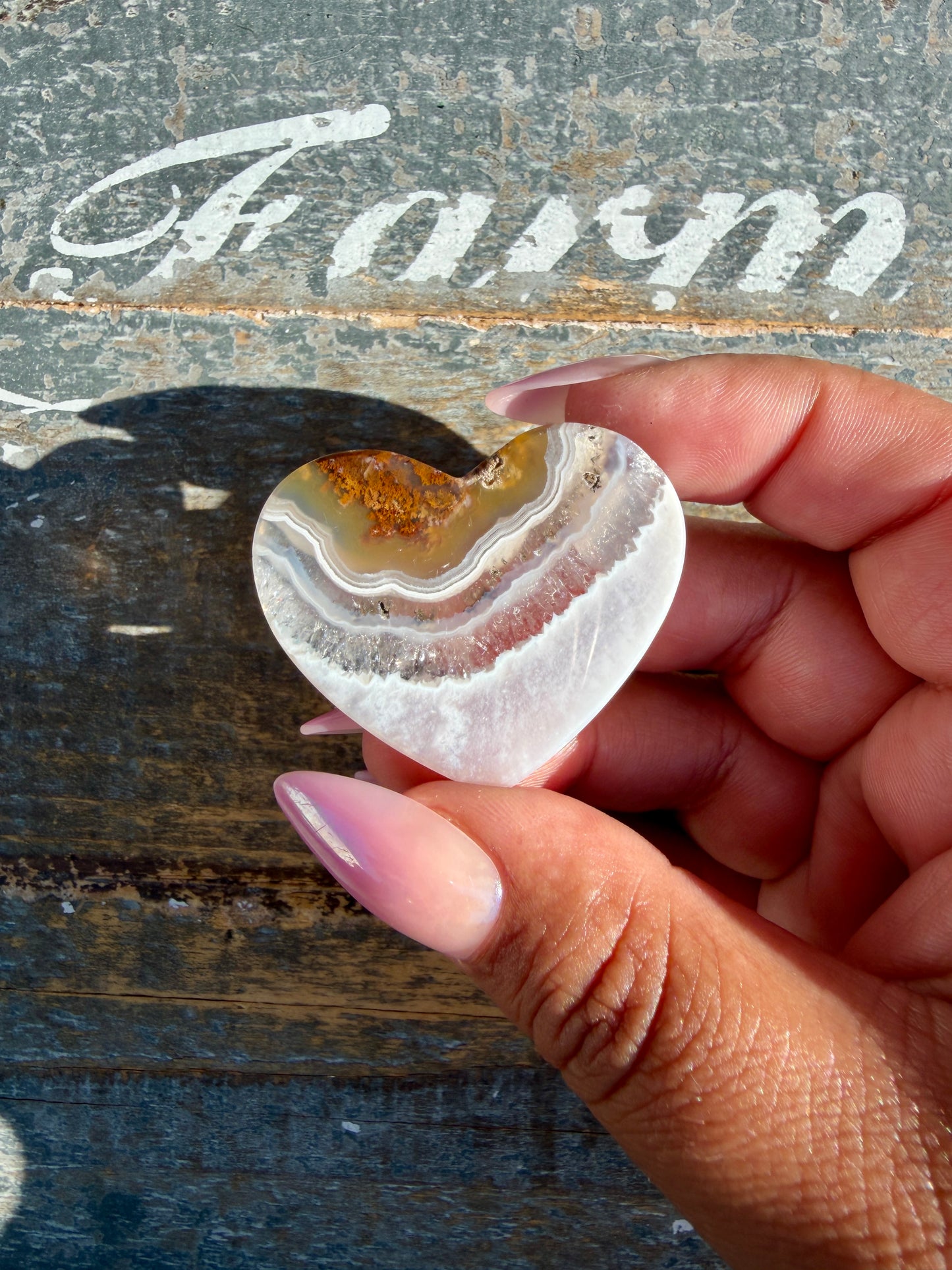 Gorgeous Indonesia Moss Agate Small Heart (Flat Back) | Opt 10 | Size - 1.5"