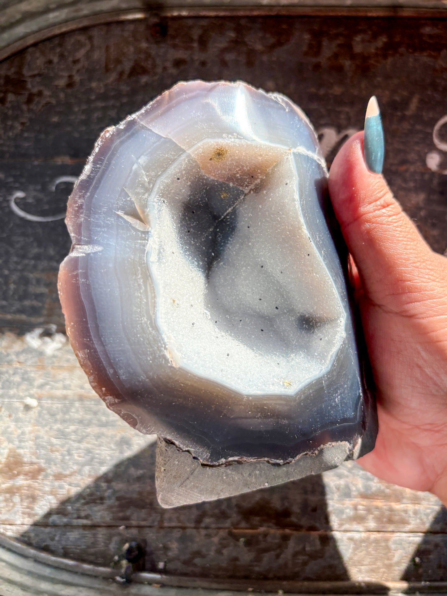 Gorgeous Agate with Druzy Freeform from Brazil