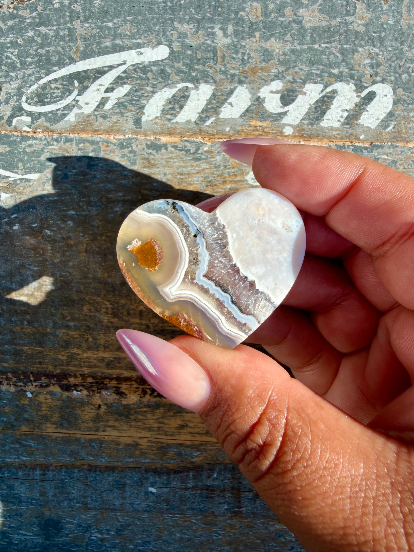 Gorgeous Indonesia Moss Agate Small Heart (Flat Back) | Opt 13 | Size - 1.5"