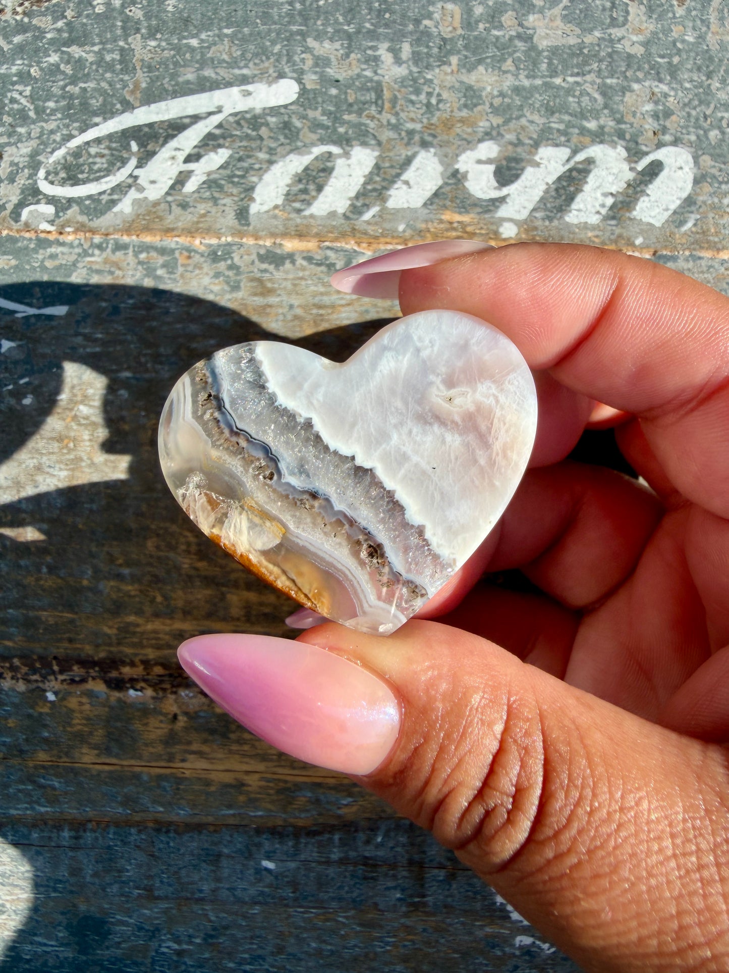 Gorgeous Indonesia Moss Agate Small Heart (Flat Back) | Opt 12 | Size - 1.5"