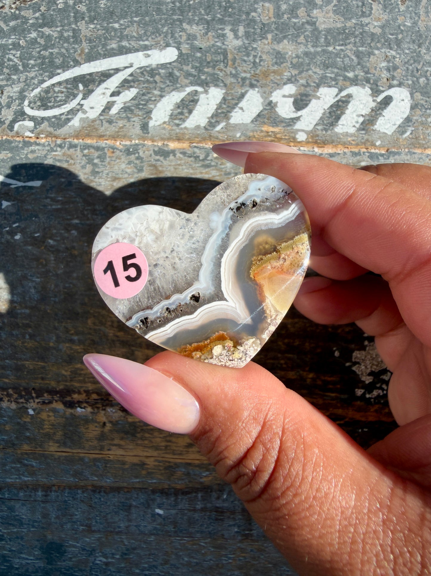 Gorgeous Indonesia Moss Agate Small Heart (Flat Back) | Opt 15 | Size - 1.5"