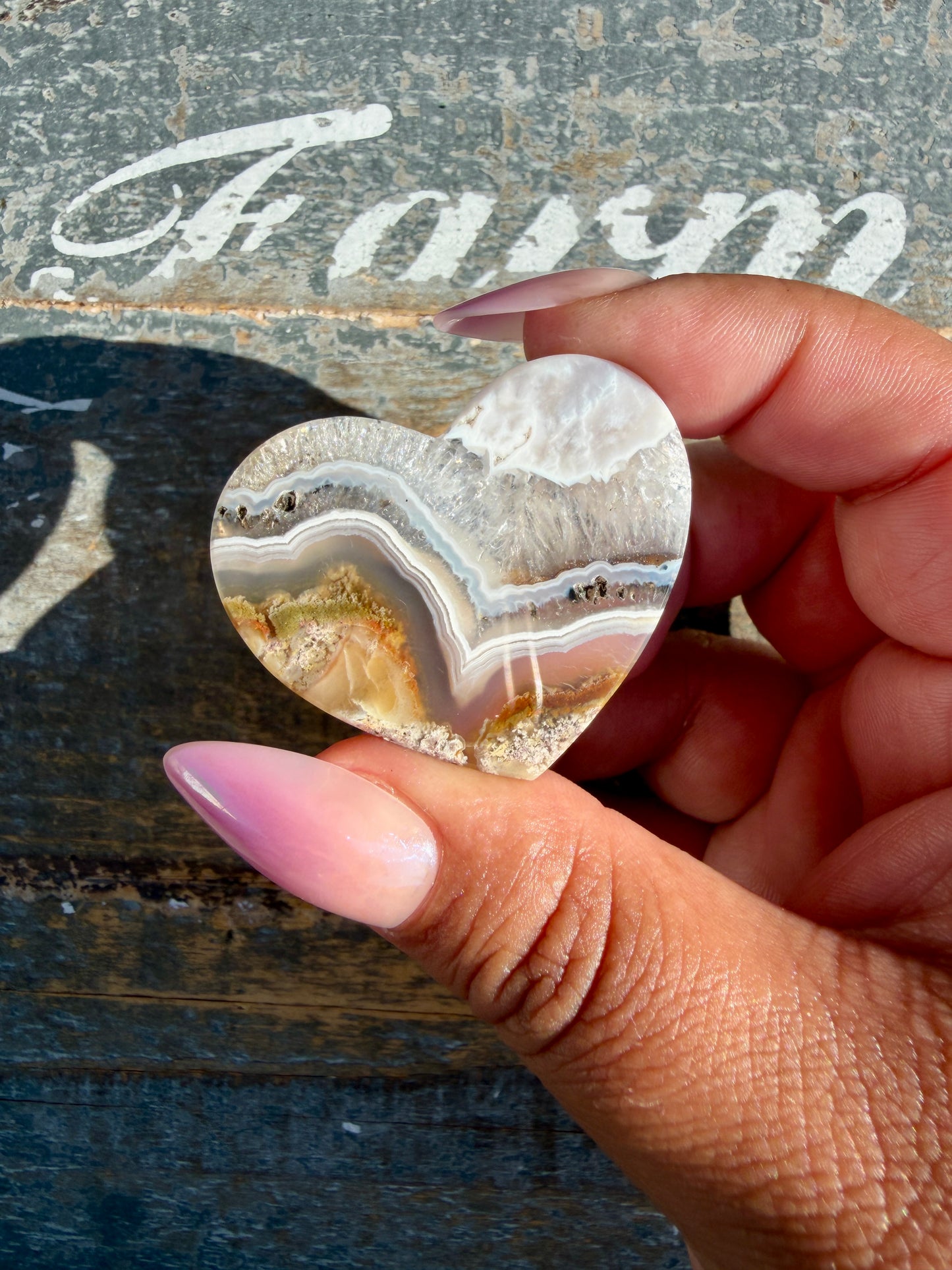 Gorgeous Indonesia Moss Agate Small Heart (Flat Back) | Opt 15 | Size - 1.5"