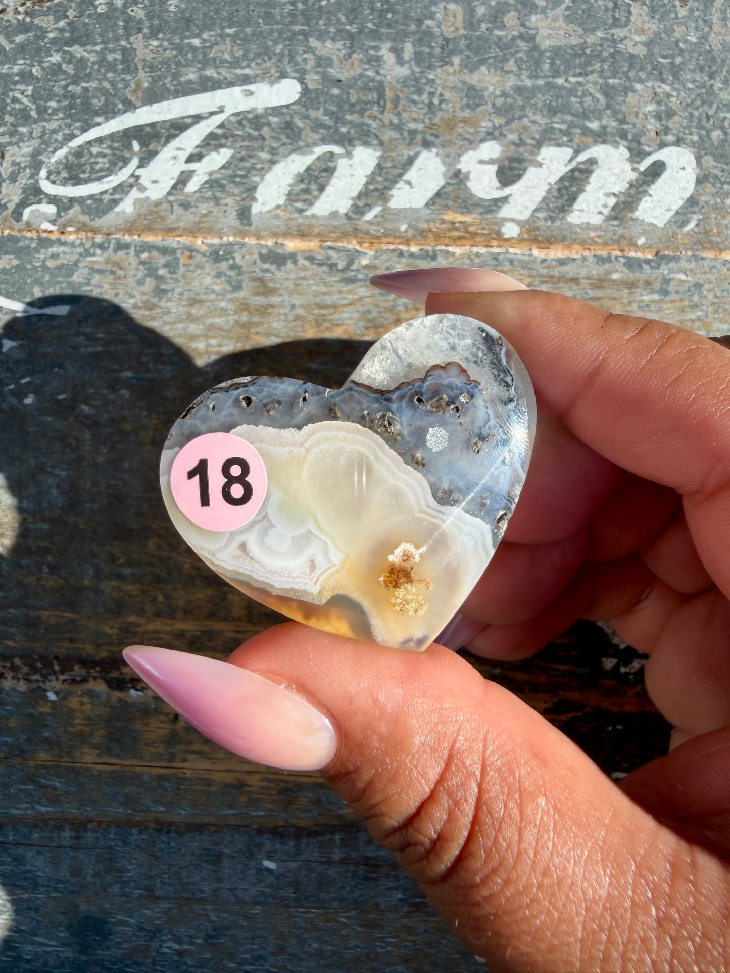 Gorgeous Indonesia Moss Agate Small Heart (Flat Back) | Opt 18 | Size - 1.5"