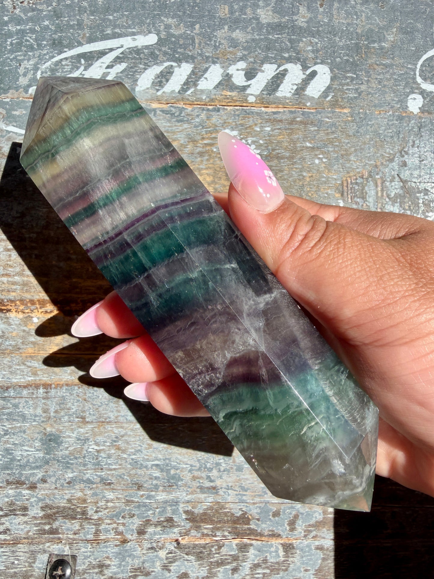Gorgeous Rainbow Fluorite Wand | Opt Y