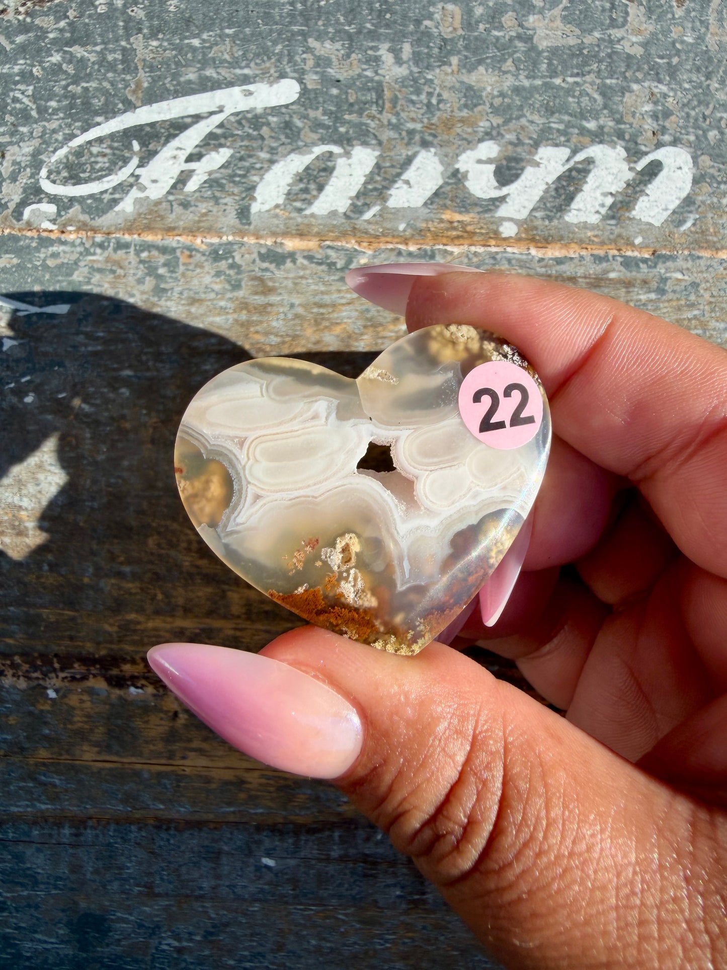 Gorgeous Indonesia Moss Agate Small Heart (Flat Back) | Opt 22 | Size - 1.5"