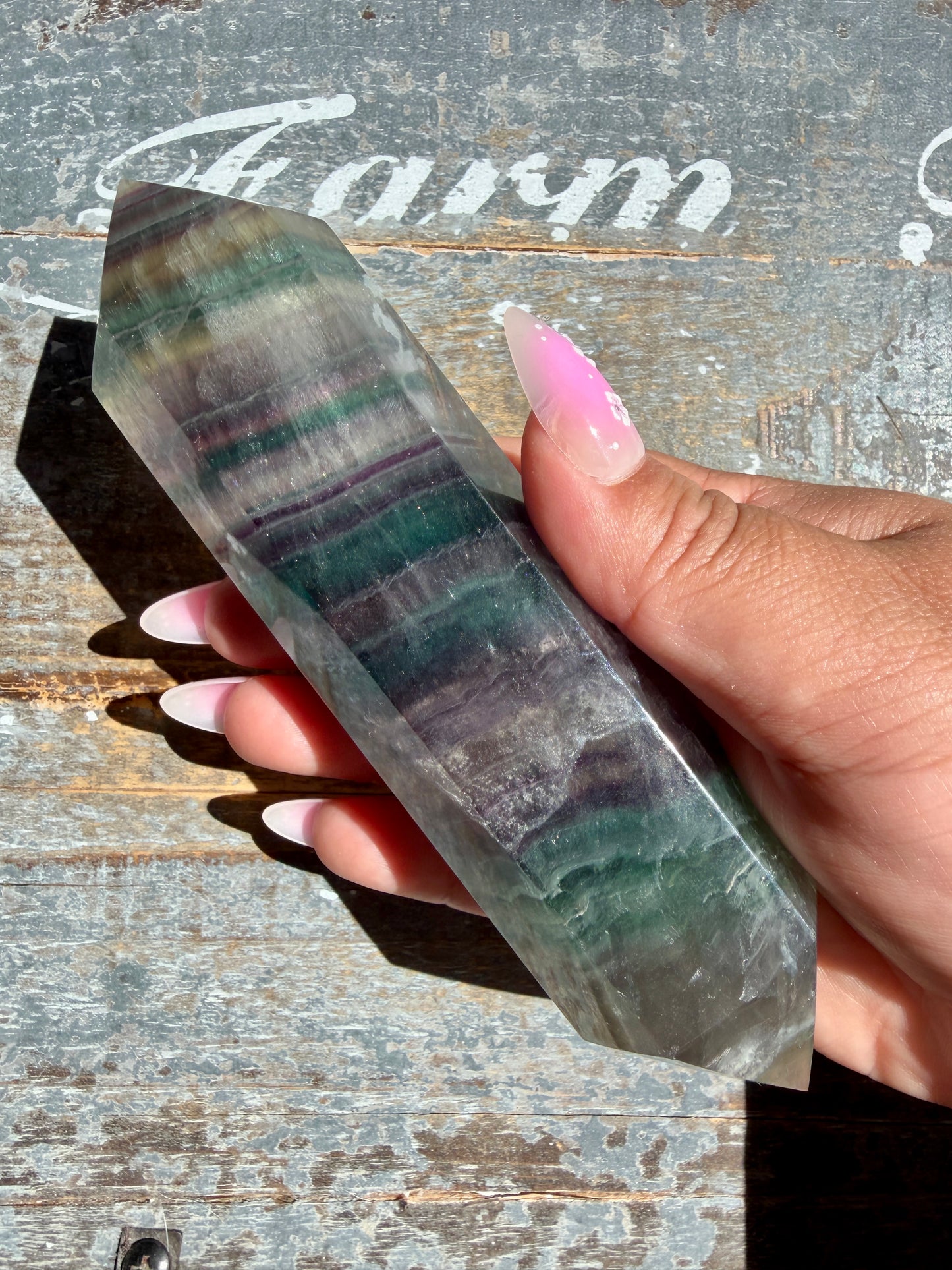 Gorgeous Rainbow Fluorite Wand | Opt Y