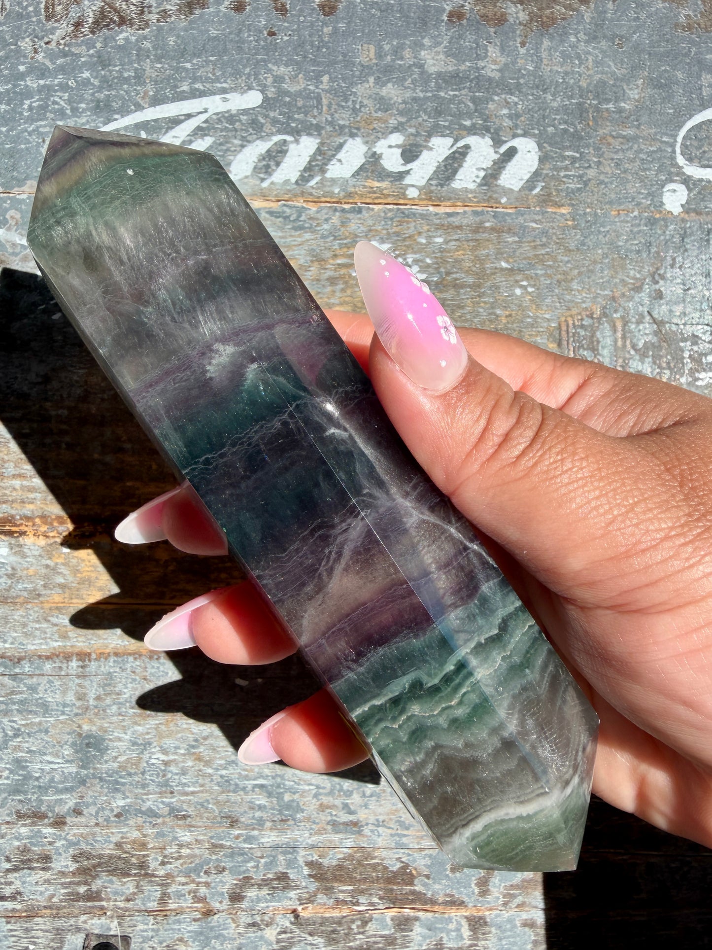 Gorgeous Rainbow Fluorite Wand | Opt Y