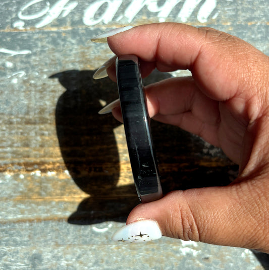Gorgeous Midnight Lace Obsidian Palm Stone from Armenia | S