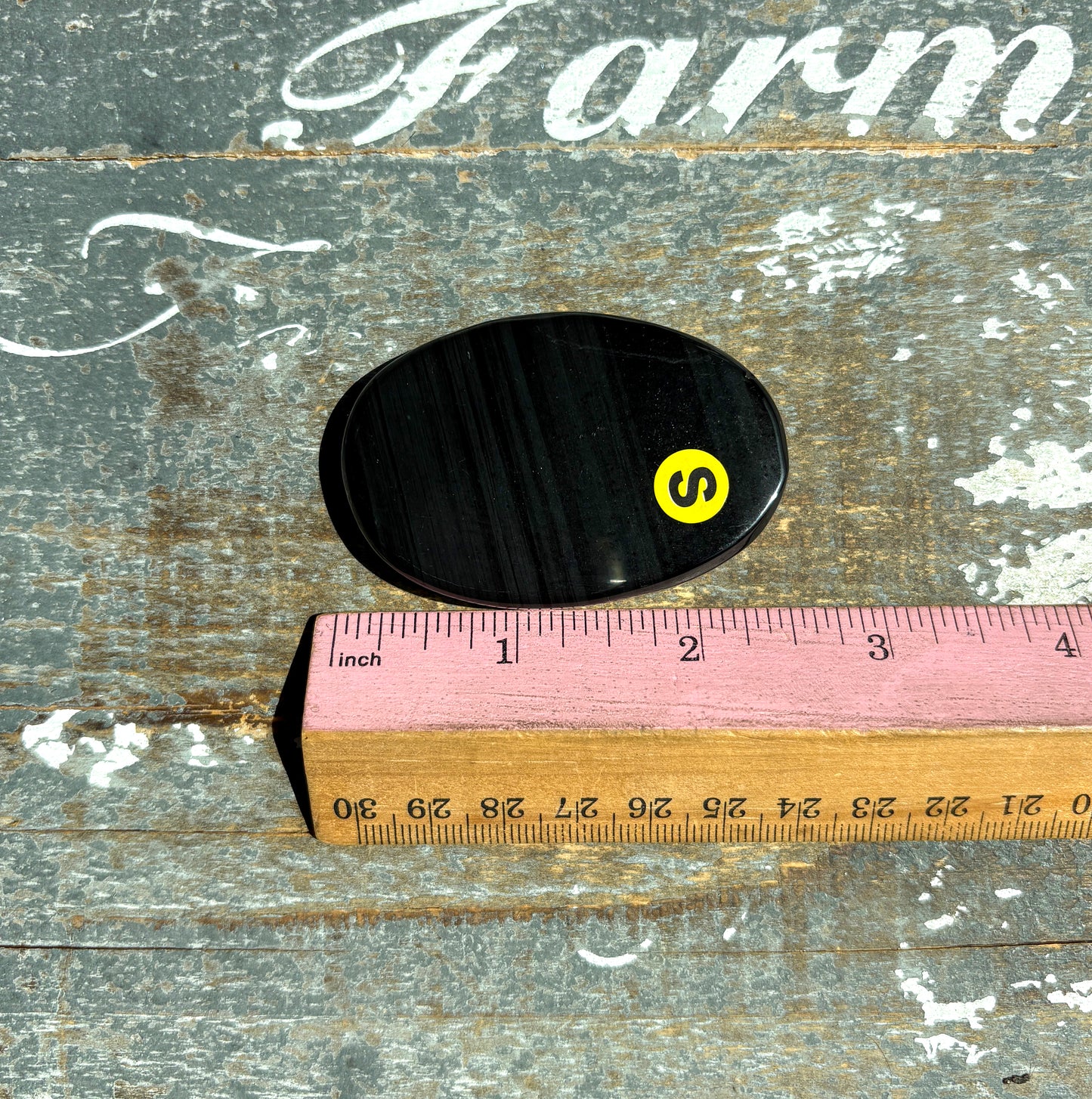 Gorgeous Midnight Lace Obsidian Palm Stone from Armenia | S