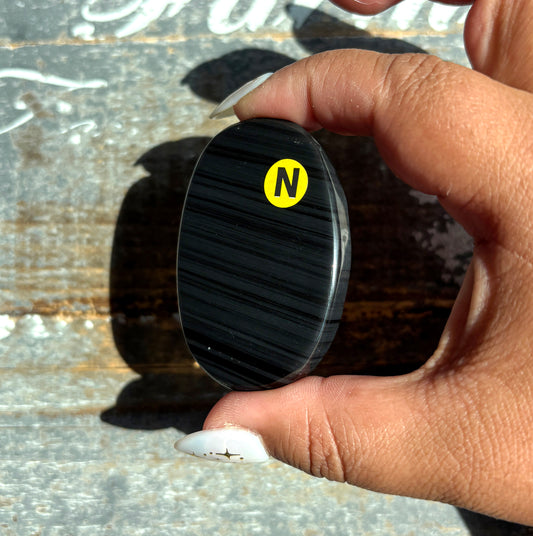 Gorgeous Midnight Lace Obsidian Palm Stone from Armenia | N