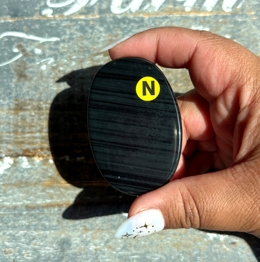 Gorgeous Midnight Lace Obsidian Palm Stone from Armenia | N