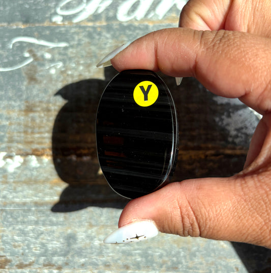 Gorgeous Midnight Lace Obsidian Palm Stone from Armenia | Y