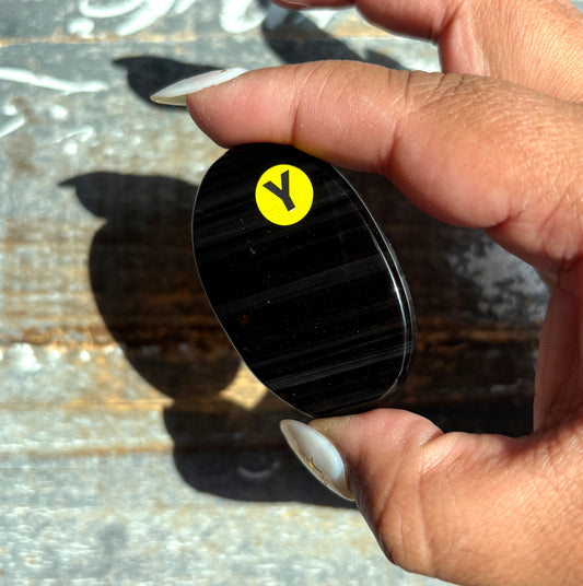 Gorgeous Midnight Lace Obsidian Palm Stone from Armenia | Y