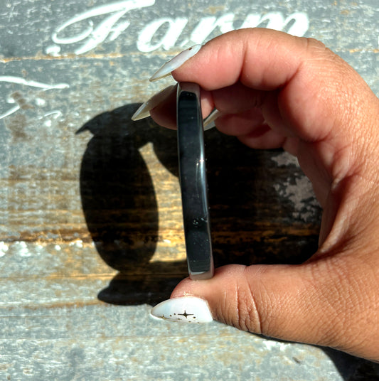 Gorgeous Midnight Lace Obsidian Palm Stone from Armenia |