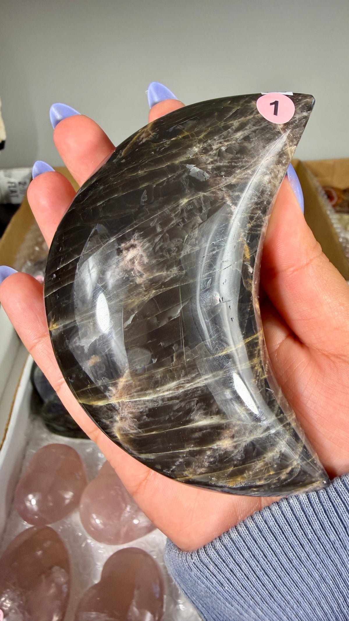 Gorgeous Black Moonstone Moon | Opt 1