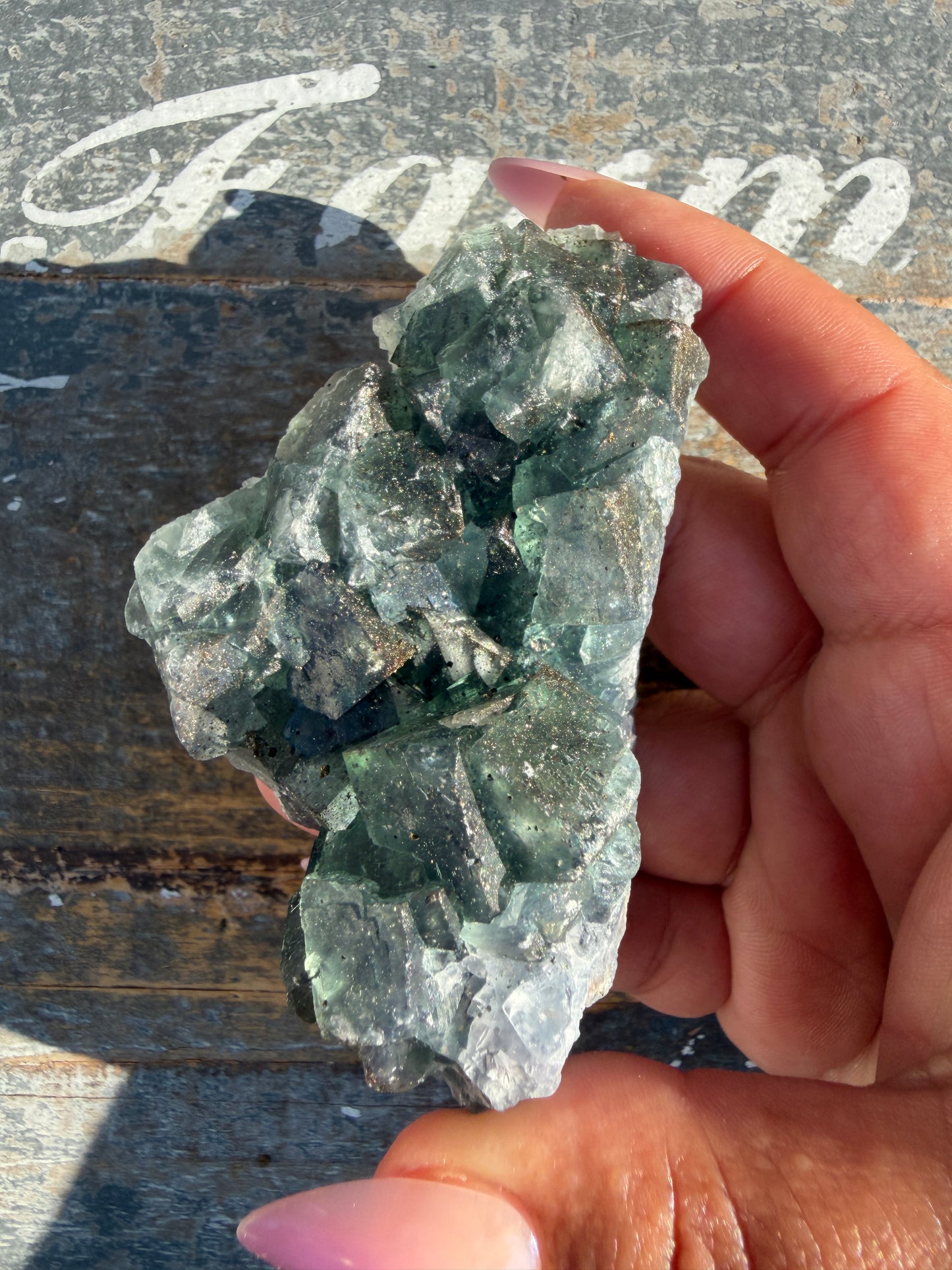 Gorgeous Cubic Dark Blue/Purple Fluorite Specimen coated in Pyrite | China | Opt 68