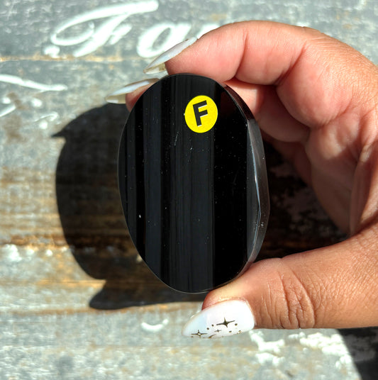 Gorgeous Midnight Lace Obsidian Palm Stone from Armenia | F