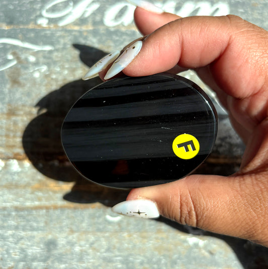 Gorgeous Midnight Lace Obsidian Palm Stone from Armenia | F