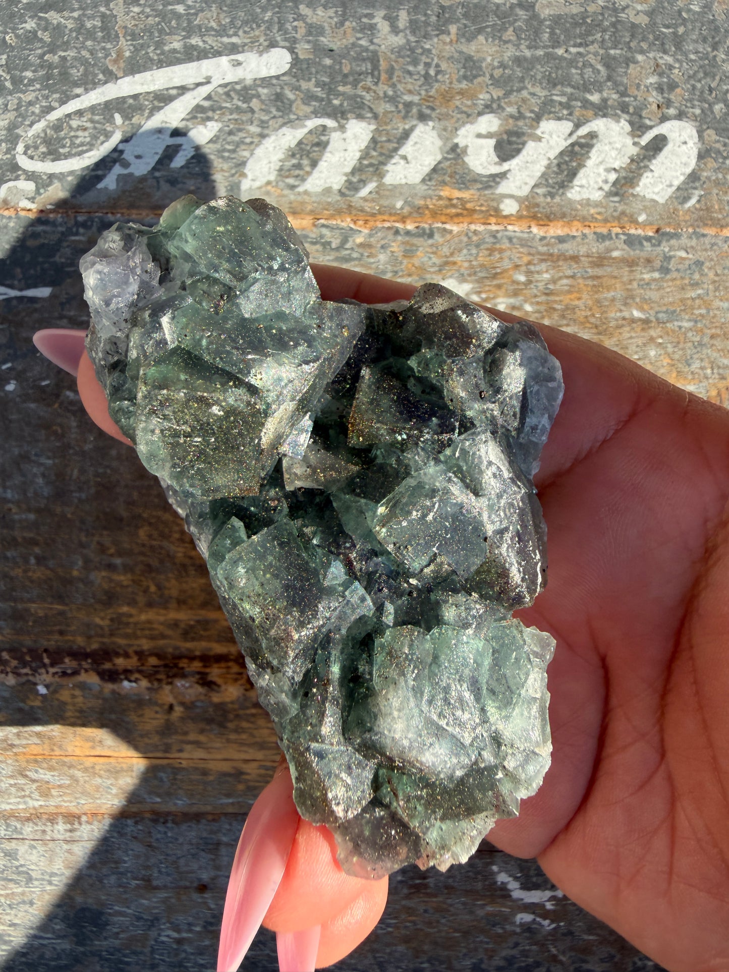 Gorgeous Cubic Dark Blue/Purple Fluorite Specimen coated in Pyrite | China | Opt 68