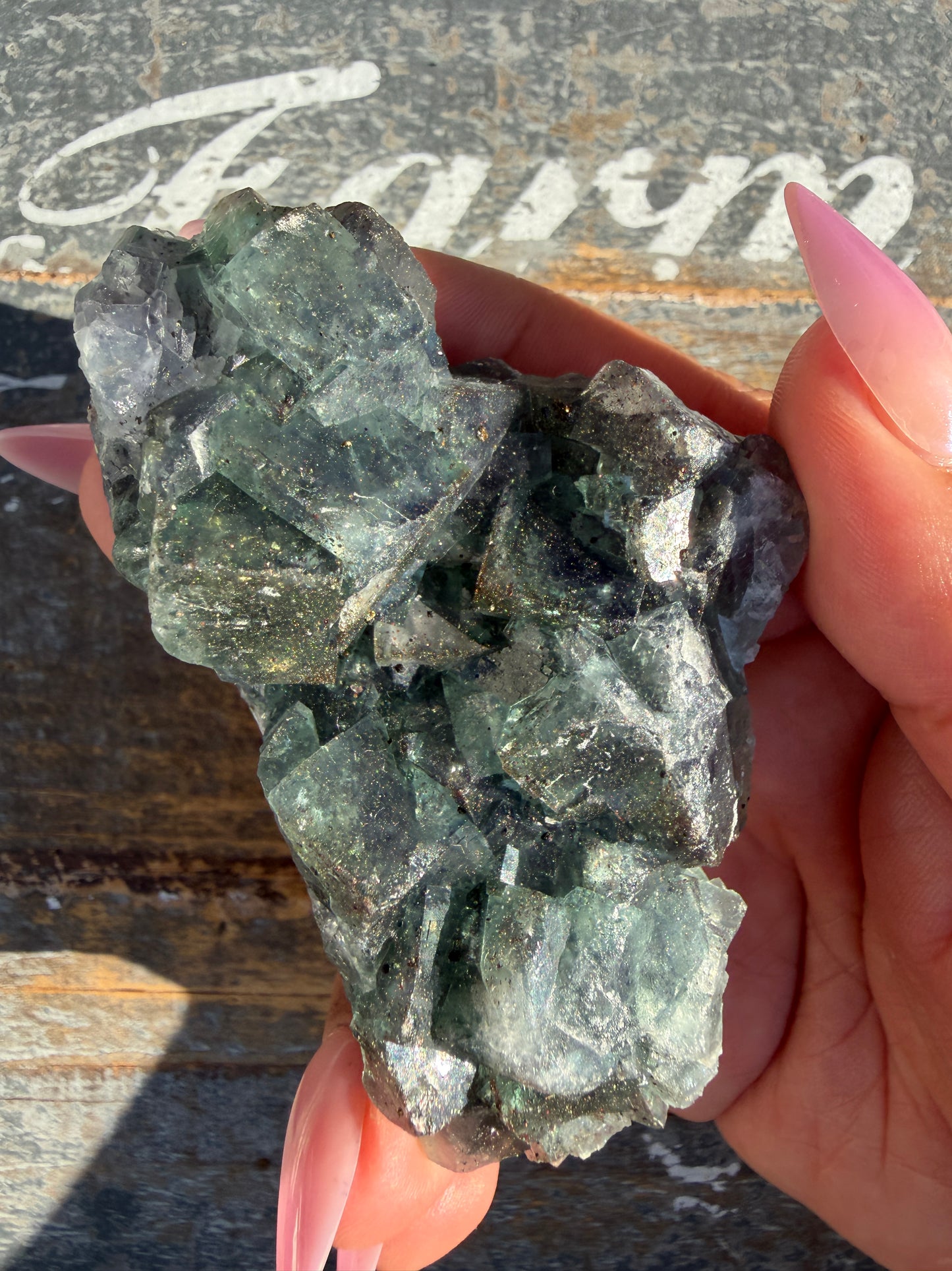 Gorgeous Cubic Dark Blue/Purple Fluorite Specimen coated in Pyrite | China | Opt 68