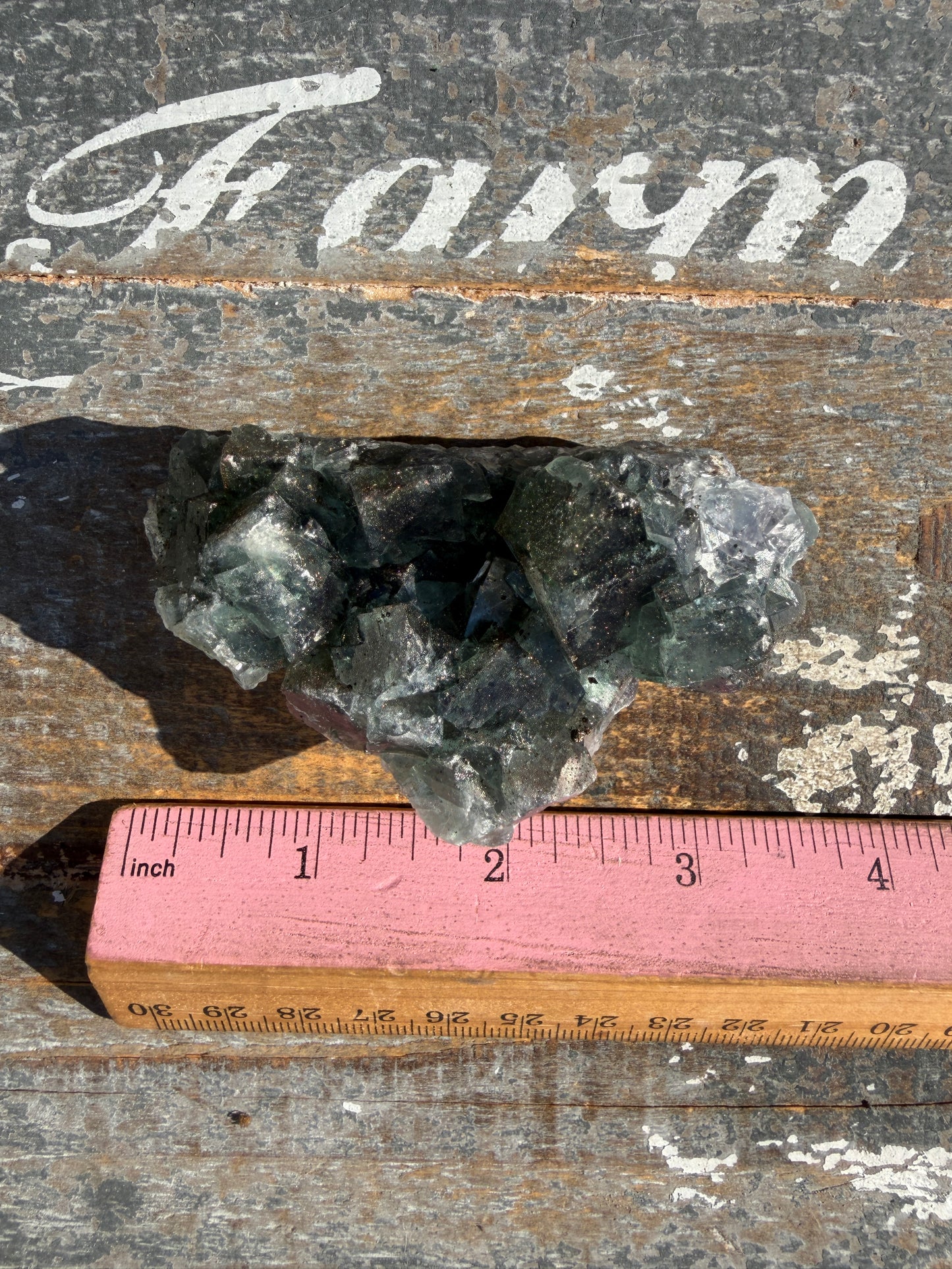 Gorgeous Cubic Dark Blue/Purple Fluorite Specimen coated in Pyrite | China | Opt 68