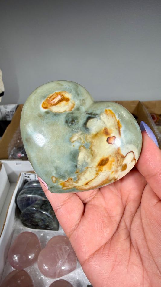 Gorgeous Polychrome Jasper Heart | Opt 31