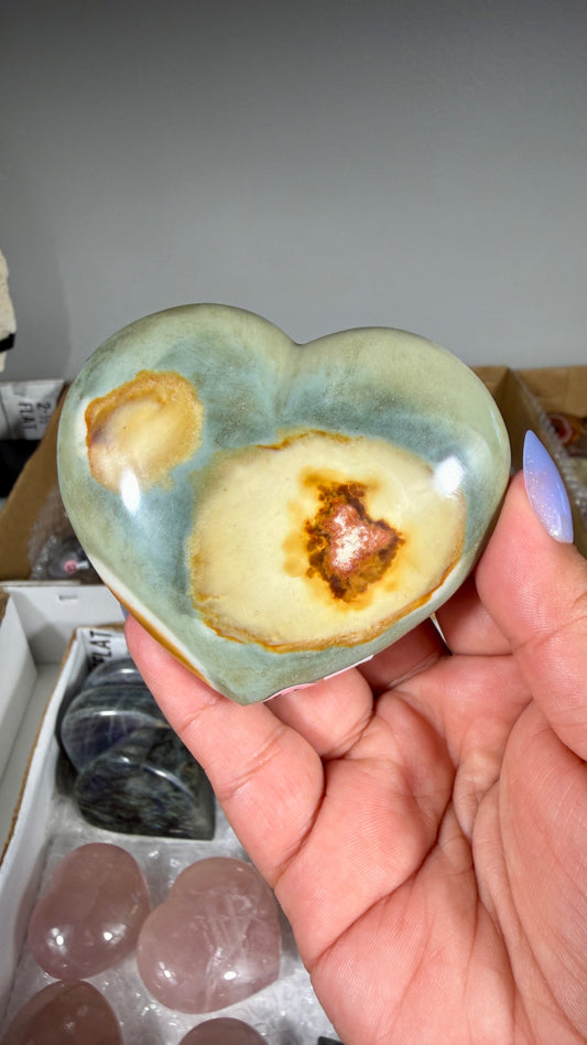 Gorgeous Polychrome Jasper Heart | Opt 31