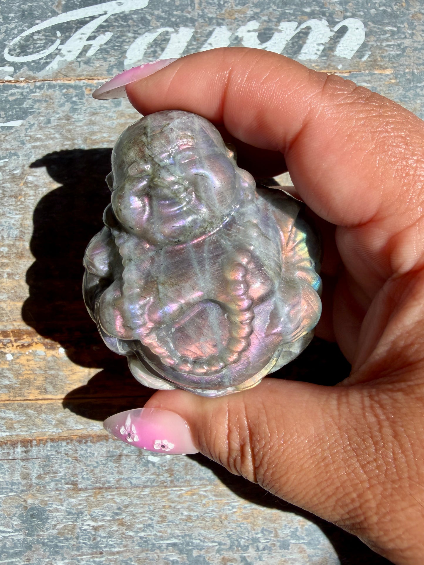 Gorgeous Labradorite Buddha | Opt N
