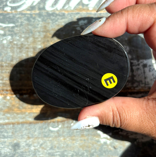 Gorgeous Midnight Lace Obsidian Palm Stone from Armenia | E