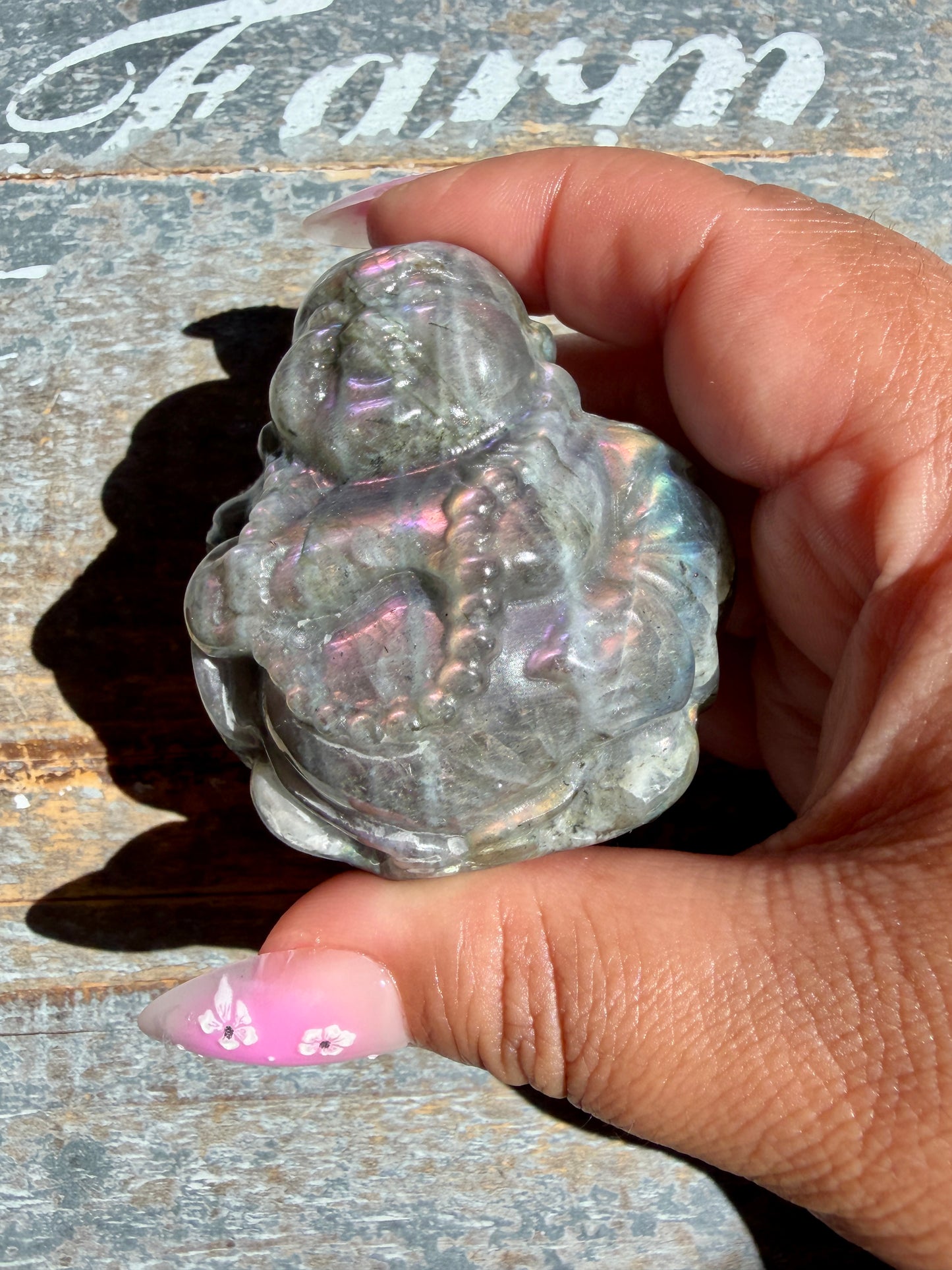 Gorgeous Labradorite Buddha | Opt N