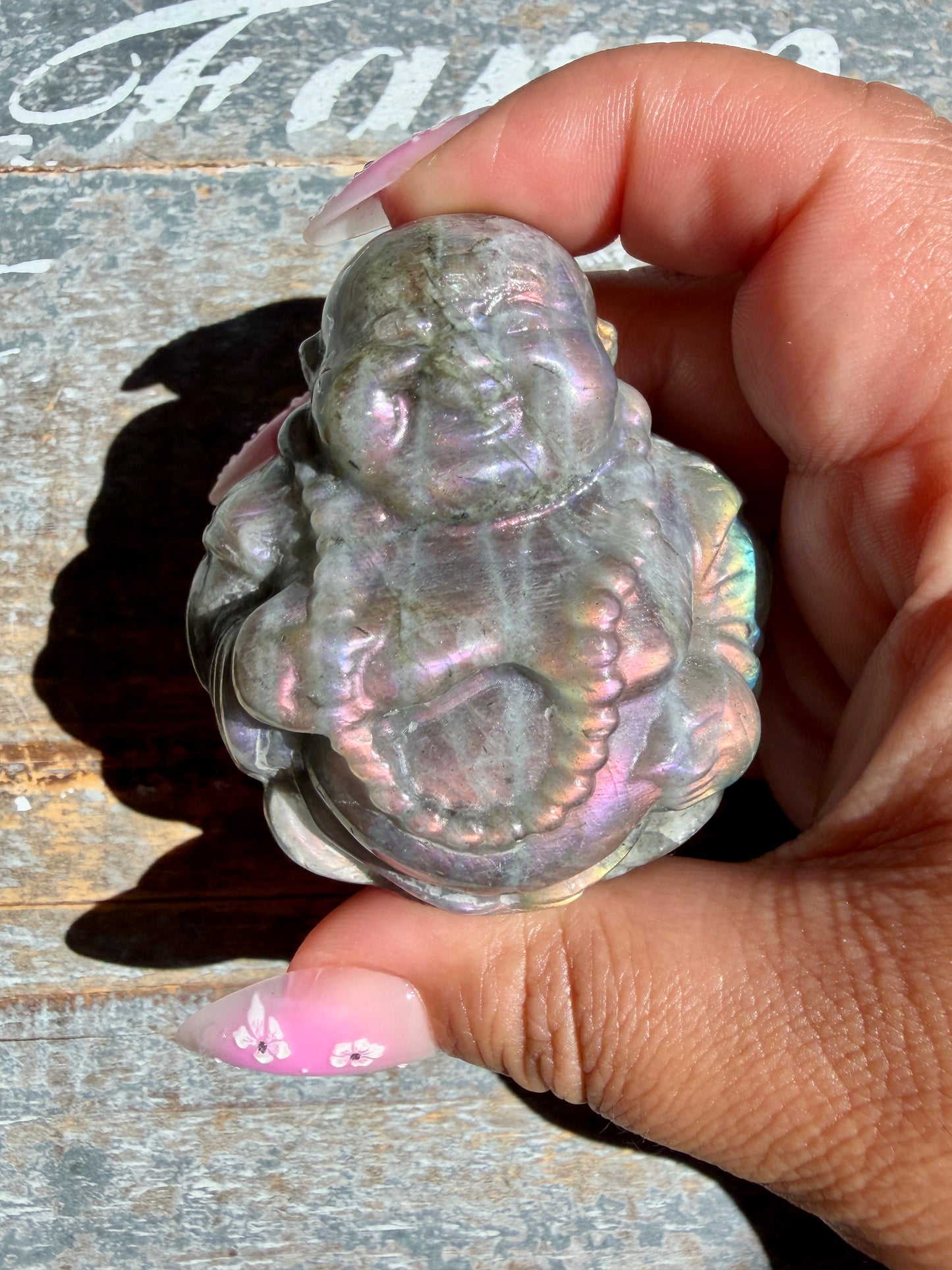Gorgeous Labradorite Buddha | Opt N