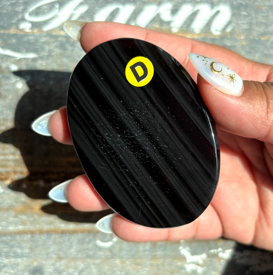 Gorgeous Midnight Lace Obsidian Palm Stone from Armenia | D