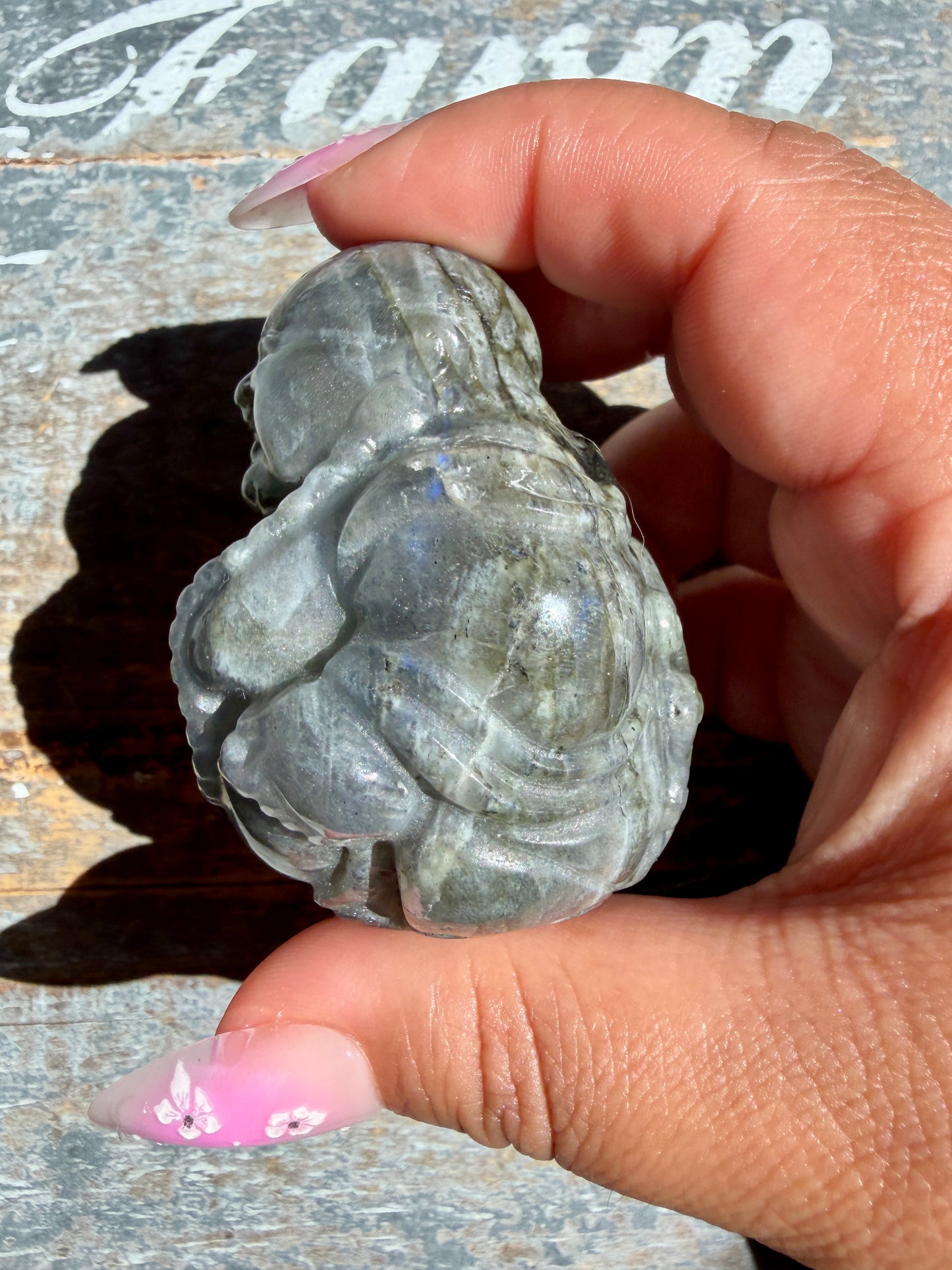 Gorgeous Labradorite Buddha | Opt N