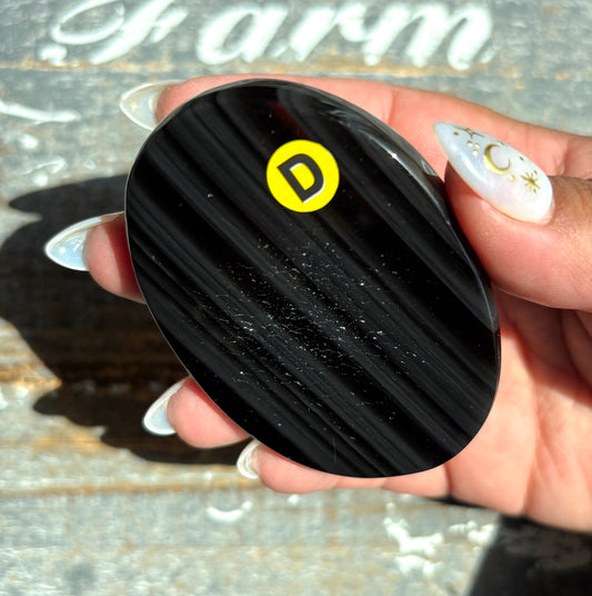 Gorgeous Midnight Lace Obsidian Palm Stone from Armenia | D