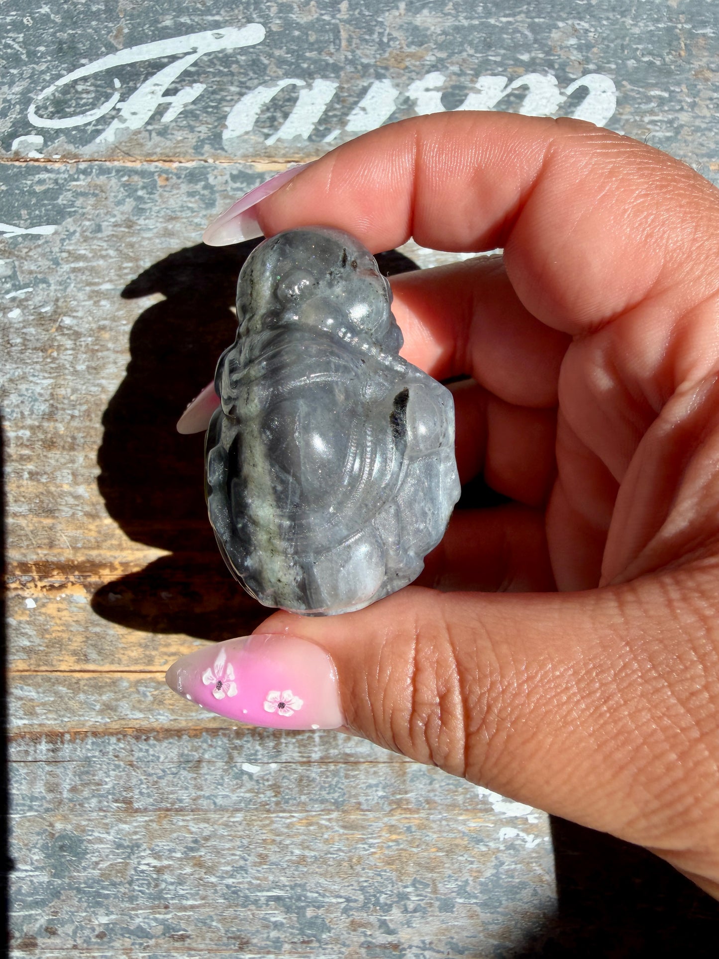 Gorgeous Labradorite Buddha | Opt U
