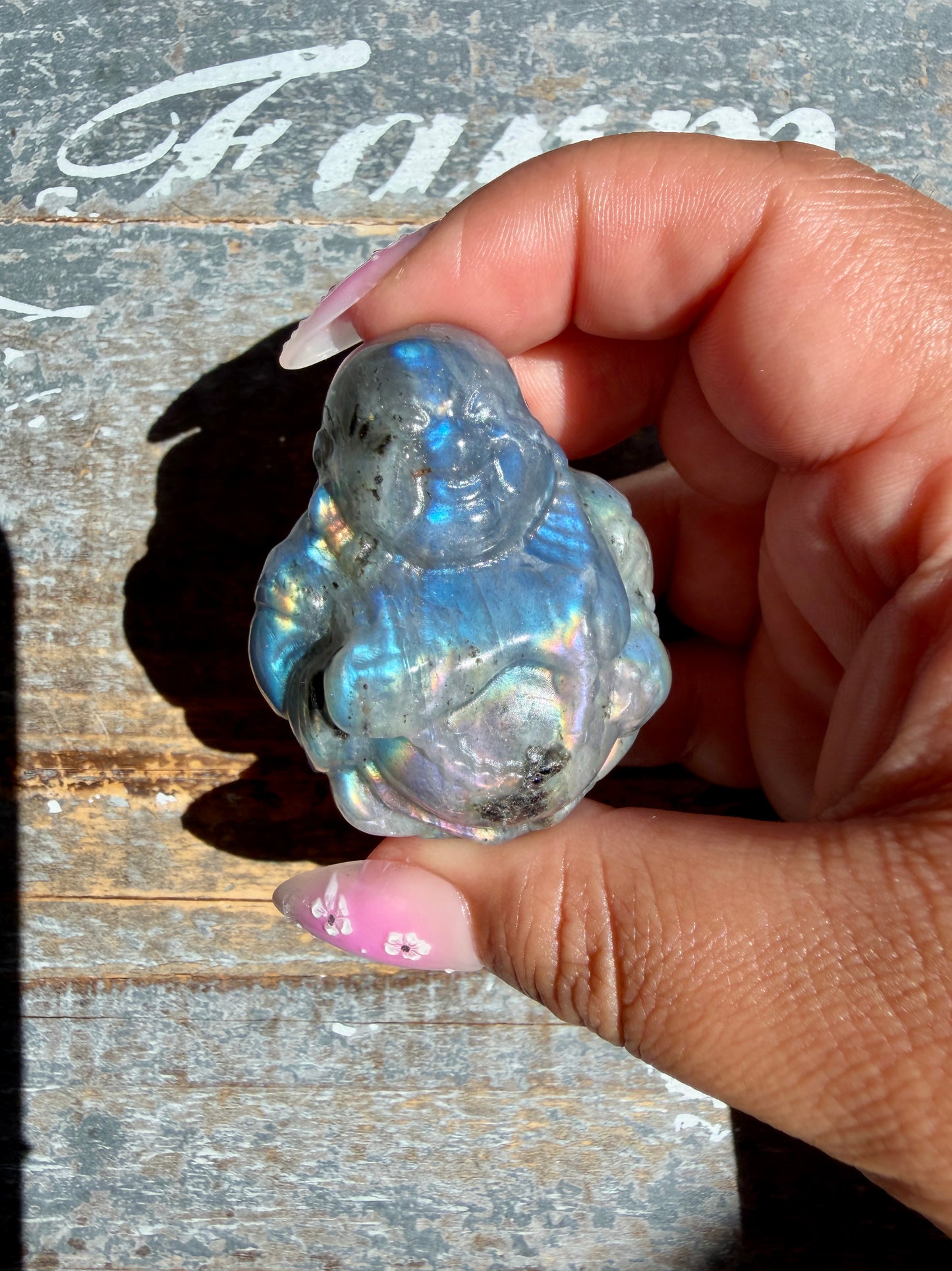 Gorgeous Labradorite Buddha | Opt U