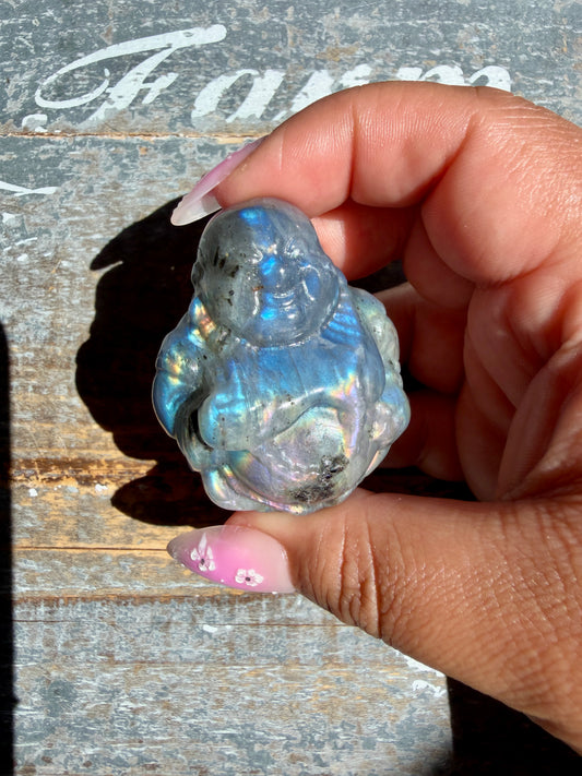 Gorgeous Labradorite Buddha | Opt U