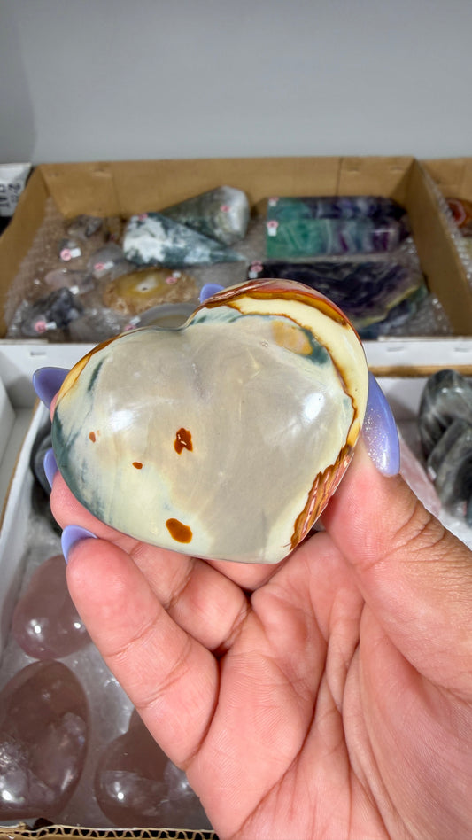 Gorgeous Polychrome Jasper Heart | Opt 34