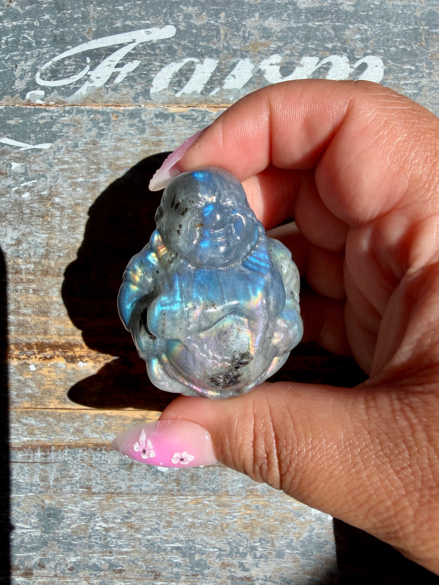 Gorgeous Labradorite Buddha | Opt U