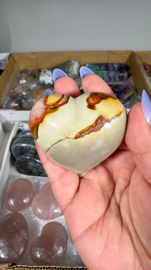 Gorgeous Polychrome Jasper Heart | Opt 34