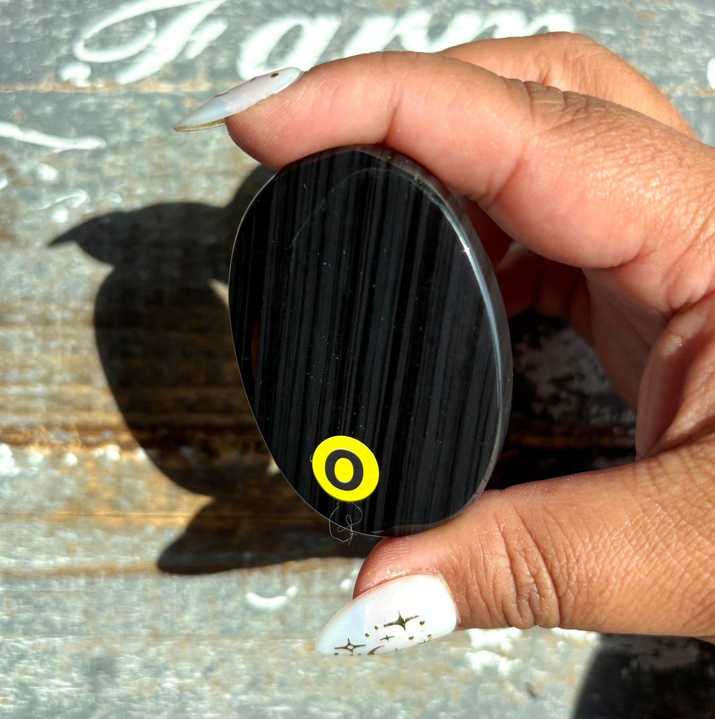 Gorgeous Midnight Lace Obsidian Palm Stone from Armenia | O