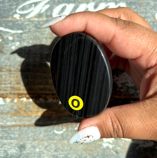 Gorgeous Midnight Lace Obsidian Palm Stone from Armenia | O