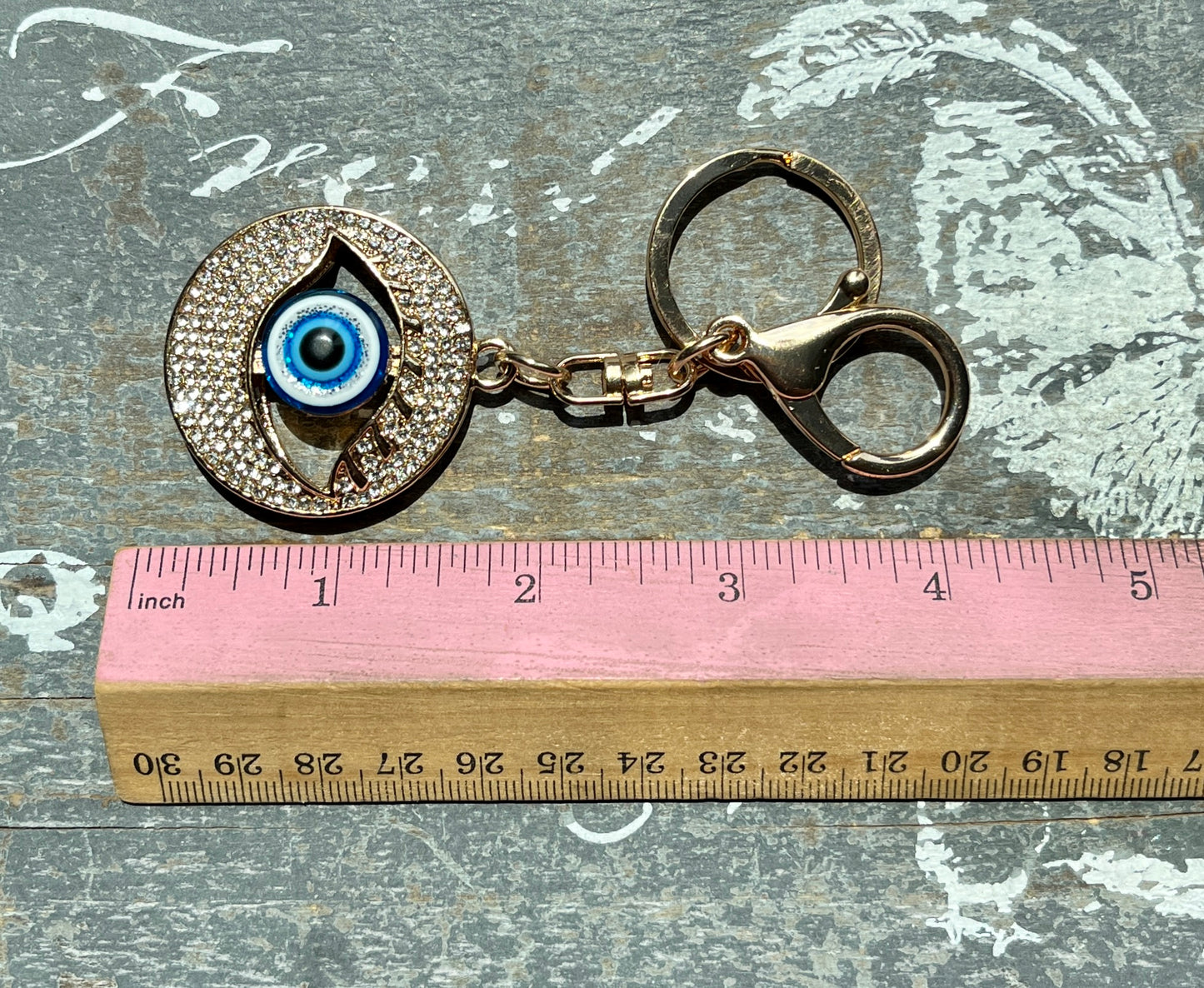 Bling Evil Eye Clip Keychain