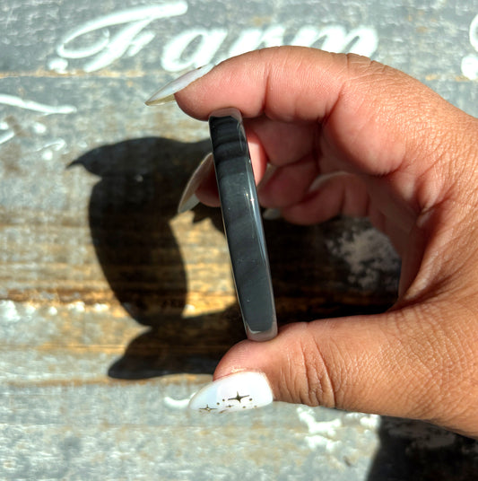 Gorgeous Midnight Lace Obsidian Palm Stone from Armenia | O