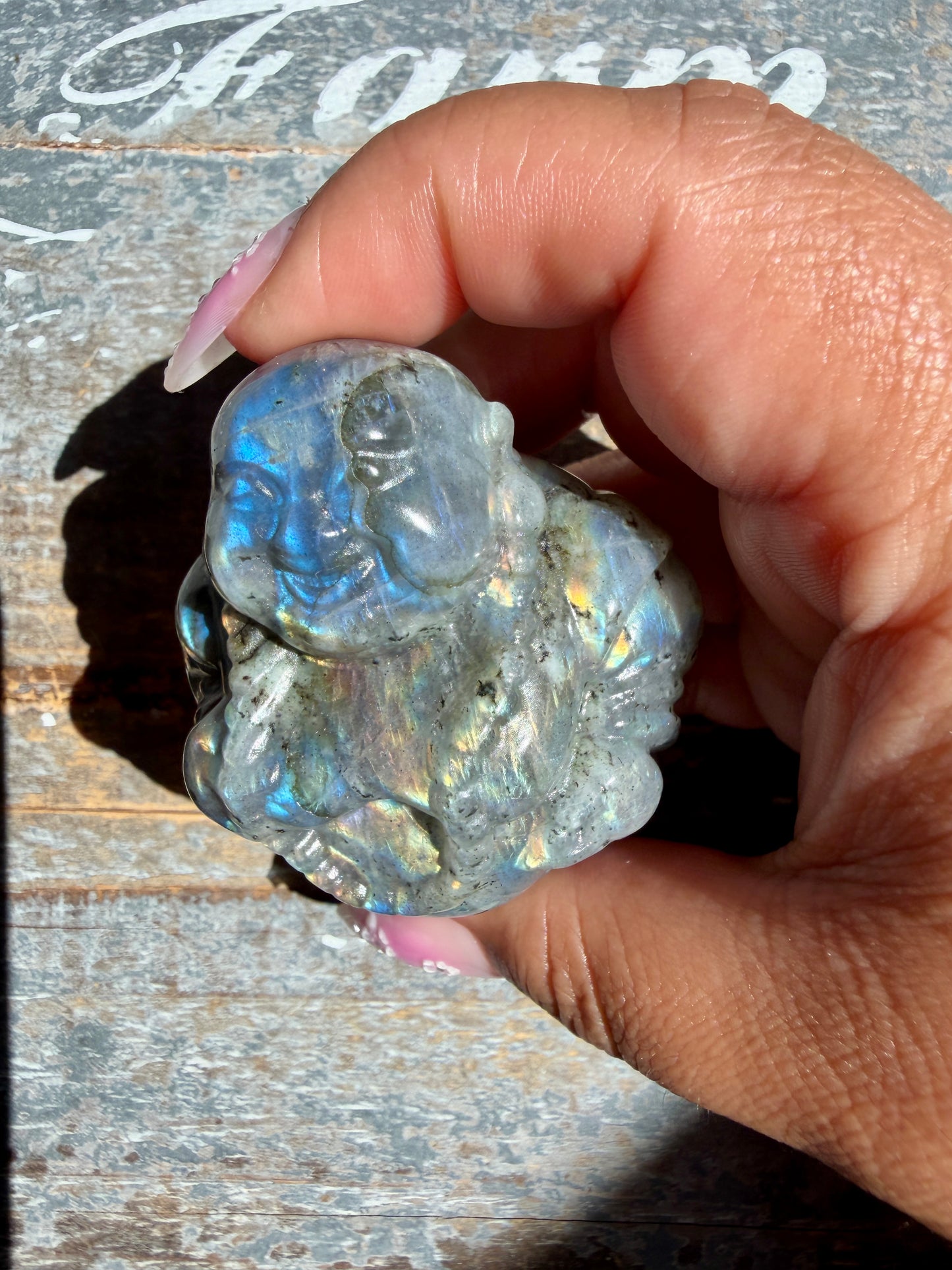 Gorgeous Labradorite Buddha | Opt T