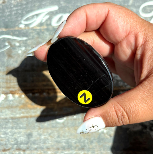 Gorgeous Midnight Lace Obsidian Palm Stone from Armenia | Z