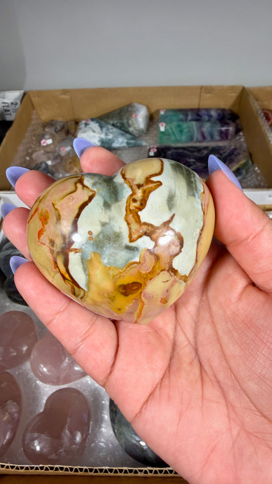 Gorgeous Polychrome Jasper Heart | Opt 35
