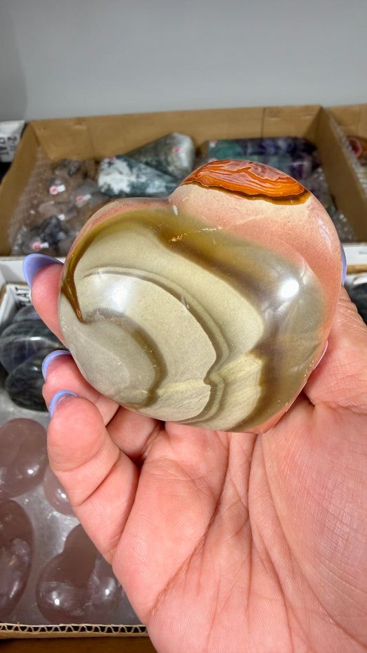Gorgeous Polychrome Jasper Heart | Opt 39