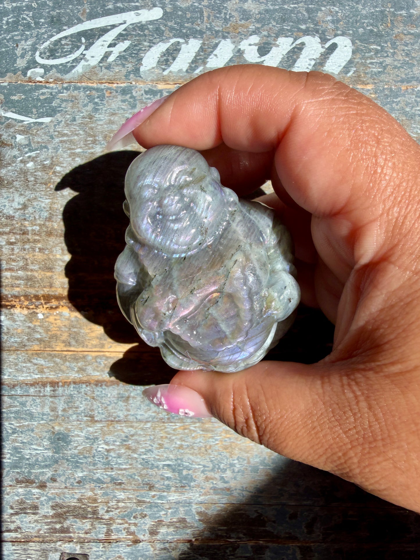 Gorgeous Labradorite Buddha | Opt Q
