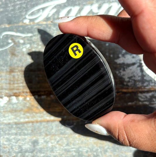 Gorgeous Midnight Lace Obsidian Palm Stone from Armenia | R